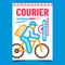 Courier Delivery Creative Advertise Banner Vector
