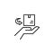 Courier delivery hand line icon