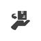 Courier delivery hand vector icon