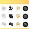 Courier delivery icons set