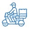 Courier Delivery on Motorcycle doodle icon hand drawn illustration