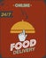 Courier food delivery poster