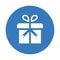 Courier, gift, birthday icon. Blue color design