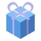 Courier gift box icon, isometric style