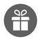 Courier, gift, item, birthday, box icon. Gray vector graphics