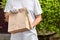 Courier hold go box food, delivery service, Takeaway restaurants food delivery to home door