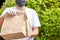 Courier hold go box food, delivery service, Takeaway restaurants food delivery to home door