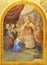 COURMAYEUR, ITALY - JULY 12, 2022: The fresco of Virgin Mary in the Temple in church Sanctuary of Notre Dame de Guerison