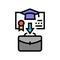 course catalog online learning platform color icon vector illustration