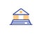 Court building line icon. Administration of justice sign. Vector