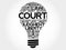 Court bulb word cloud collage