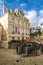 Court of historical building in small city Vannes, Bretagne, France