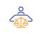 Court judge line icon. Justice scale sign. Vector