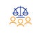 Court jury line icon. Justice scales sign. Vector