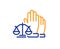 Court jury voting line icon. Justice scales sign. Vector