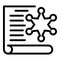 Court justice document icon, outline style