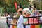 The court ladies on the rain of emperor Kanmu. Jidai Festival. Kyoto. Japan