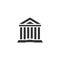 Court or museum building icon in simple design. Vector illustration