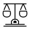 court scales icon or logo isolated sign symbol vector illustration