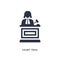 court trial icon on white background. Simple element illustration from law and justice concept