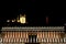 Courthouse and the Basilica Notre Dame de Fourviere in Lyon at night,