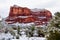 Courthouse Butte in Sedona Arizona After a Snowstorm Close Up