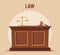 Courthouse. Cartoon vector illustration