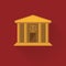 Courthouse flat design long shadow icon