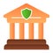 Courthouse flat icon. Bank color icons in trendy flat style. Greek architecture gradient style design, designed for web