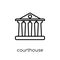 Courthouse icon. Trendy modern flat linear vector Courthouse icon on white background from thin line law and justice collection