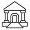 Courthouse line icon. Justice court or bank building. Jurisprudence vector design concept, outline style pictogram on