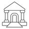 Courthouse thin line icon. Justice court or bank building. Jurisprudence vector design concept, outline style pictogram