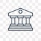 Courthouse vector icon isolated on transparent background, linear Courthouse transparency concept can be used web and mobile
