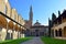 Courtyard of basilica Santa Croce in Florence, Italia