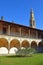 Courtyard of basilica Santa Croce in Florence, Italia