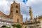 The courtyard and bell tower of Monreale cathedral of Assumption of the Virgin Mary, Sicily