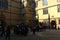 Courtyard of the Bodleian Library in shade, University of Oxford