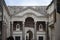 Courtyard of Dioclezano`s Palace in Split, port city on the Dalmatian coast, on the Adriatic Sea, Croatia