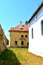 Courtyard. Fortified medieval saxon evangelic church in Veseud, Zied