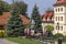 Courtyard in front of Pilgrim\\\'s House and Passion and Marian sanctuary, Kalwaria Zebrzydowska, Poland