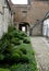 Courtyard garden at 15th century Jerusalem Church Jeruzalemkerk, Bruges / Brugge, Belgium.