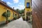 Courtyard of the heuriger house - Austrian traditional wine tavern. Market town of Perchtoldsdorf, Lower Austria