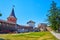 In courtyard of Kamianets-Podilskyi Castle, Ukraine