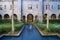 Courtyard at the Lightner Museum in the downtown historic distric, with palm trees and