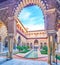 The Courtyard of the Maidens in Alcazar Palace inSeville, Spain