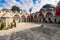 Courtyard of the Medrese adjacent of the Shezade Mosque under the sunlight in Istanbul in Turkey