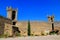 Courtyard of Montalcino Fortress in Val d`Orcia, Tuscany, Italy