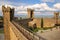 Courtyard of Montalcino Fortress in Val d`Orcia, Tuscany, Italy