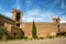 Courtyard of Montalcino Fortress in Val d`Orcia, Tuscany, Italy