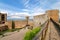 Courtyard of Montalcino Fortress in Val d`Orcia, Tuscany, Italy